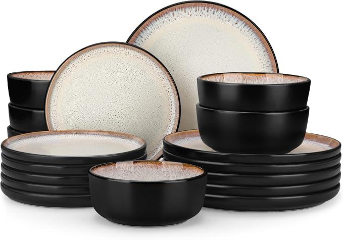 vancasso Plates and Bowls Sets, Ceramic Dinnerware Sets Stoneware Kitchen by vancasso