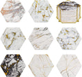 Gold Marble Coasters, Geichan Ceramic Bar Coasters Cute Dining Coffee Table by Geichan