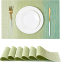Leetaltree Gradient Green Woven Placemats Set of 6 by Leetaltree-ArtatEveryTable