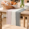Artoid Mode Grey Beige Pink Farmhouse Rustic Table Runner 12x72 Inch | Holiday by ArtoidMode