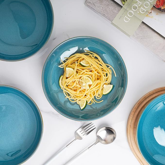 Selamica Ceramic 8 inch Pasta Bowls, 26 Ounce Large Serving Bowl Porcelain - Image 5