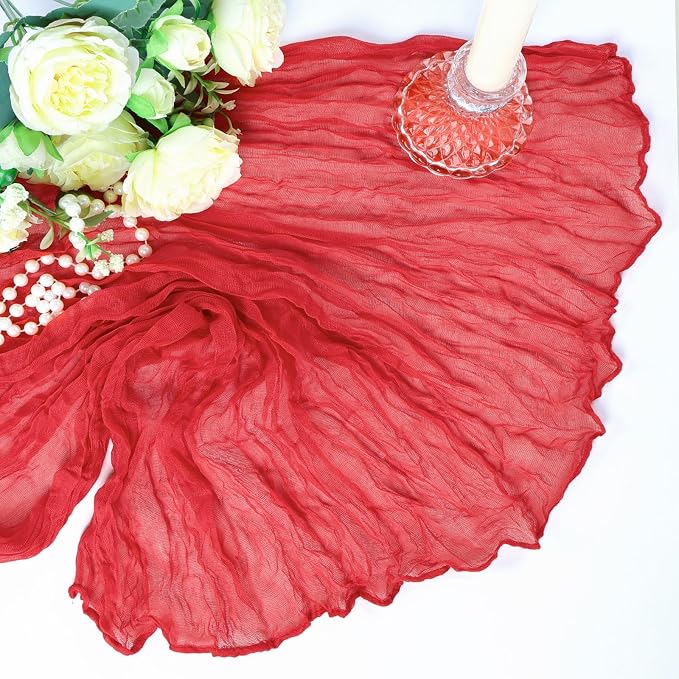 12 Pack Red Cheesecloth Table Runner 10Ft Gauze Cheese Cloth Table Runner - Image 7