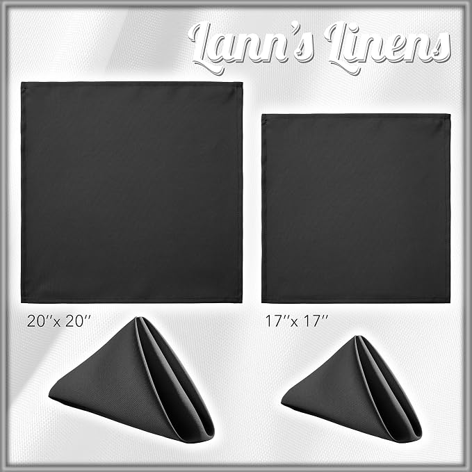 Lann's Linens Set of 12 Cloth Dinner Napkins, 17-inch Polyester Napkins - Image 8