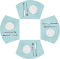 SHACOS Wedge Placemats Set of 4 Woven Vinyl Round Table Placemats Wipe Clean by SHACOS