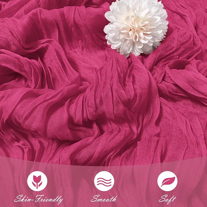 30 Pack Hot Pink Cheesecloth Table Runner 17 x 108 inch Cheese Cloth Table - Image 5