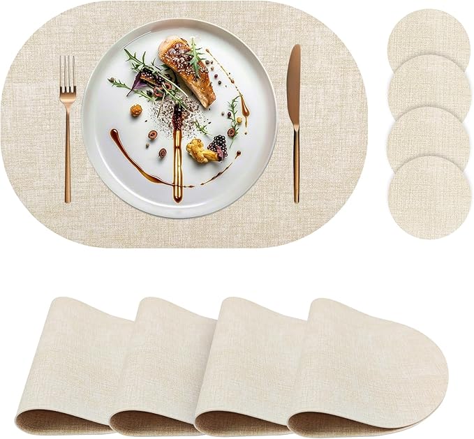 Faux Leather Placemats Set of 4 by yuuzue