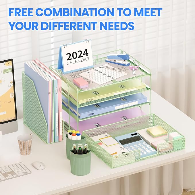 Desk Organizer, 4-Tier Desktop File Organizer - Image 3