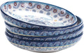 Bico Blue Talavera Pasta Bowls, 35oz Salad Bowl Set of 4, Large Ceramic Serving by Bico