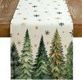 Christmas Table Runner 13x48 Inch, Xmas Tees Snowflakes Holiday Decorative by GEEORY