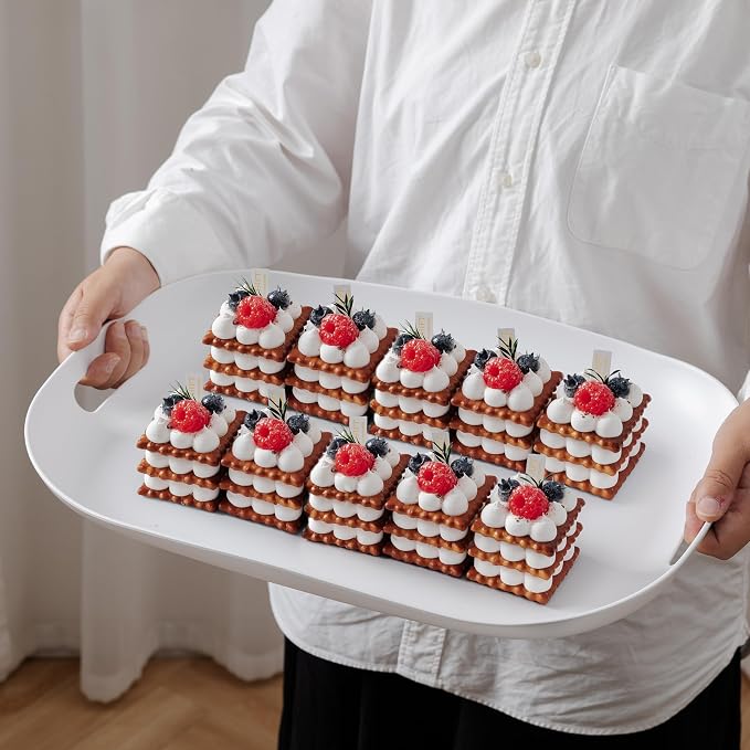 Extra Large Serving Platter, 18.75 x 14.375 x 2 Inch Large Melamine Serving Tray - Image 4