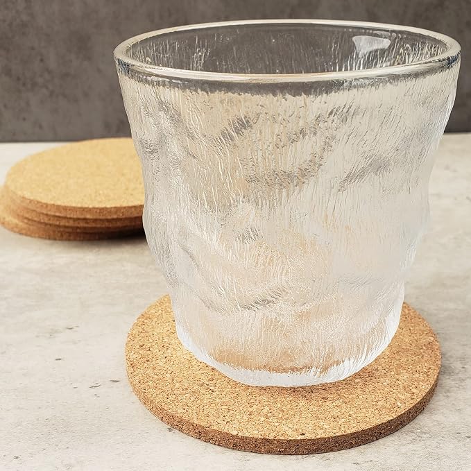 8PCS Cork Coasters for Drinks Absorbent Coaster 3.9 inch Round Simple Style - Image 3