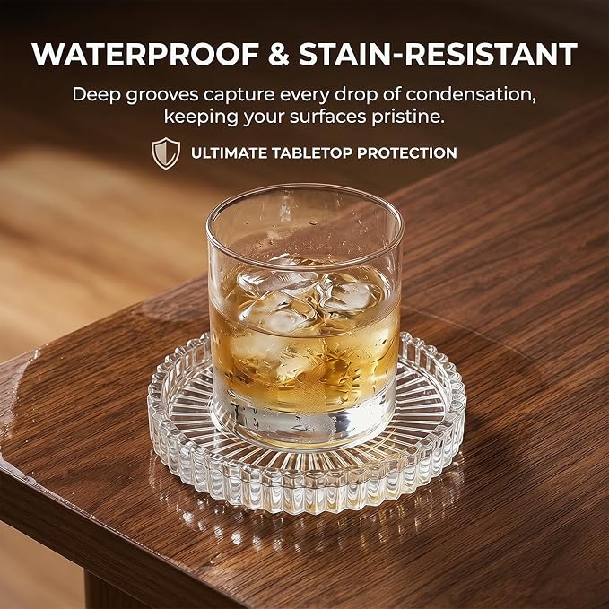 Coasters Set of 6 for Drinks, 3.8 Inch Large Coasters for Coffee Table - Image 2