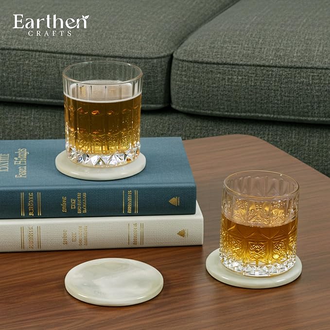 Cream Onyx Marble Coasters Set of 6 - Image 5