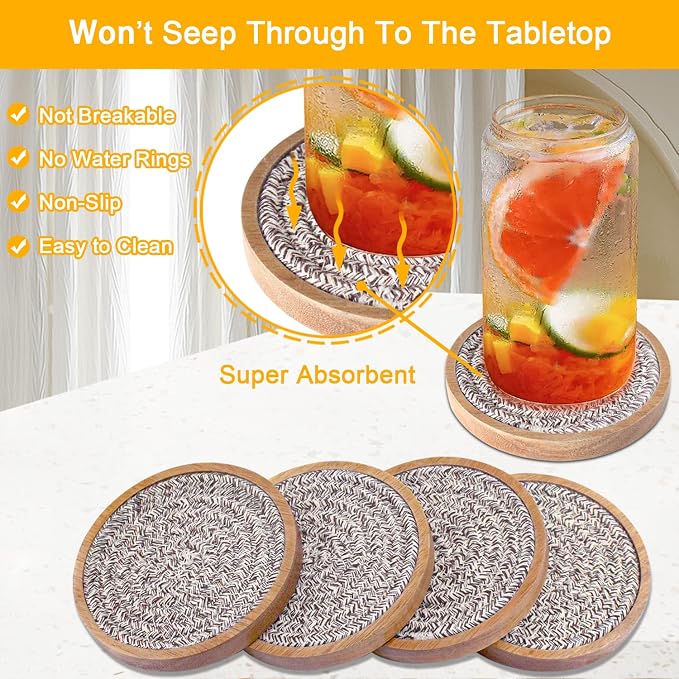 Eykao 5 Pack Absorbent Coasters - Image 2