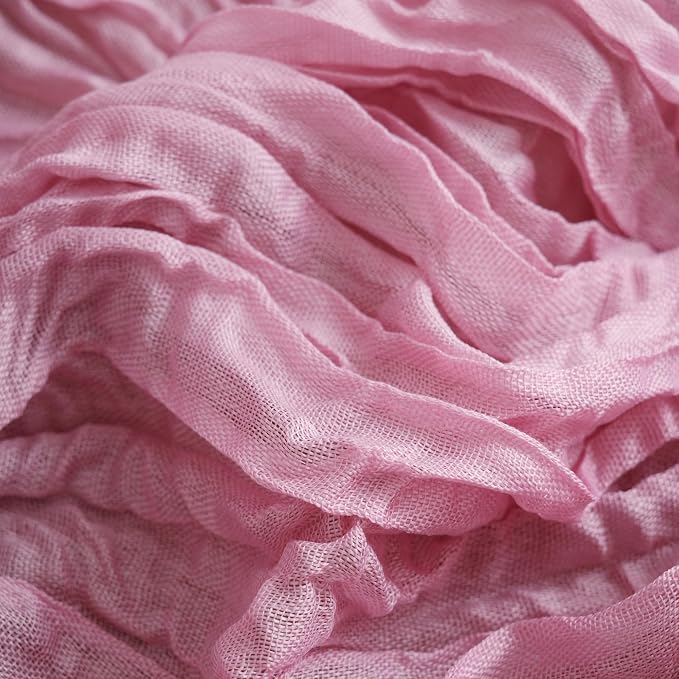 Asee'm 6pcs Pink Cheesecloth Table Runner Summer 10FT Gauze Sheer Rustic | Boho - Image 5