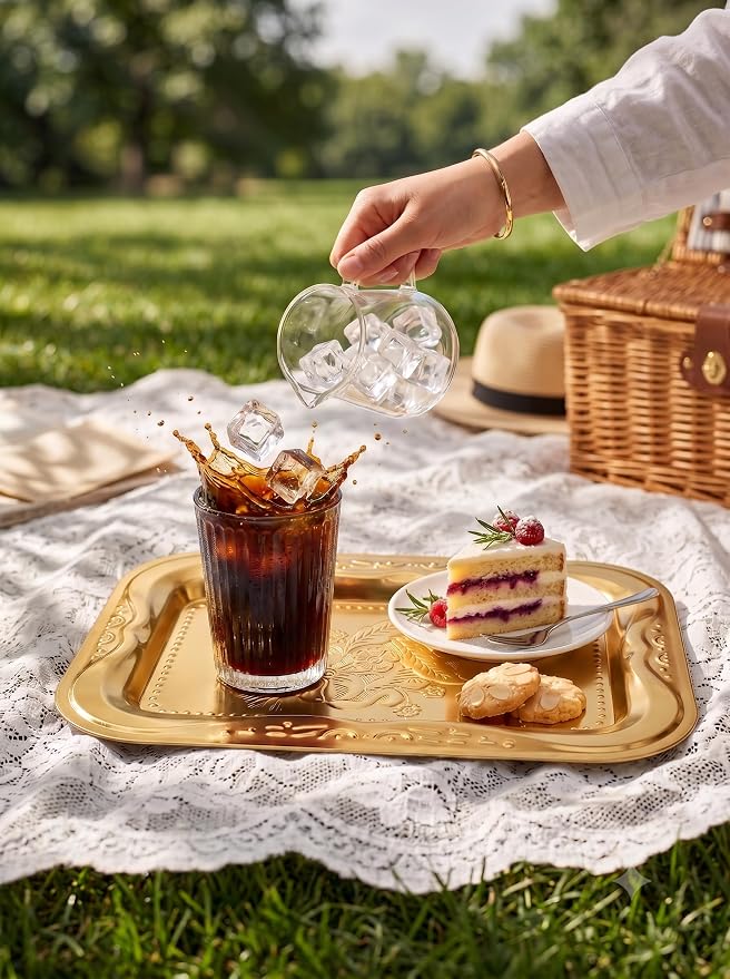 4-Pack Gold Serving Trays Set - Image 5
