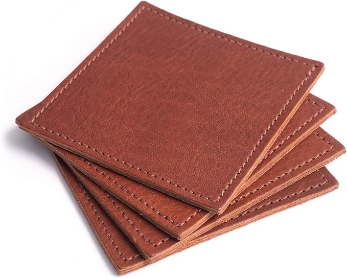 American Made Leather Coasters by LancasterCastIron
