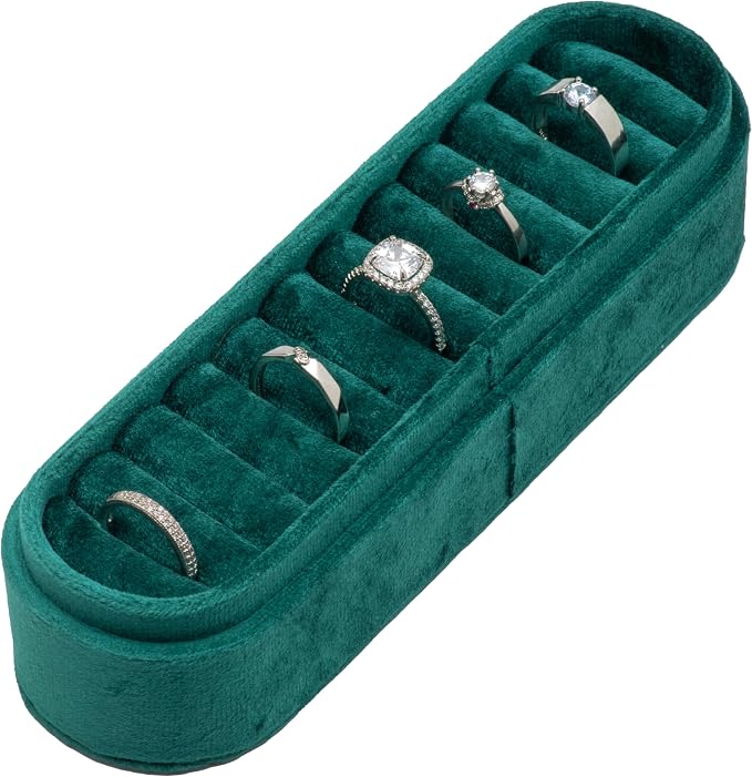 Velvet Small Multiple Ring Box Portable Organizer Display Storage | Travel Case - Image 2