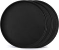 TOPZEA 3 Pack Large Restaurant Serving Tray, 18 Inch Plastic Black Round Server by TOPZEA