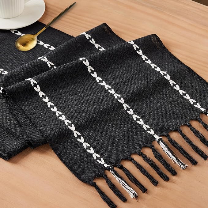 Black Table Runner 72 Inches Long by Niviy