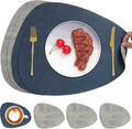 Faux Leather Placemats Set of 4, Dual Sided by Chitomars
