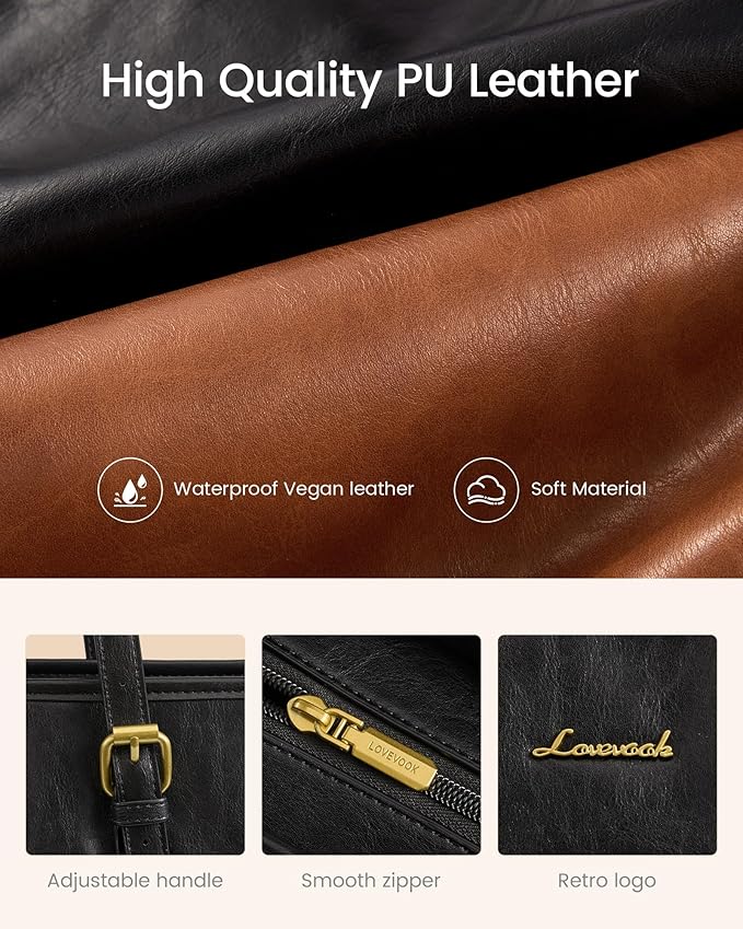 LOVEVOOK Laptop Tote Bag for Women, Leather Work Computer Briefcase Bag | Large - Image 7