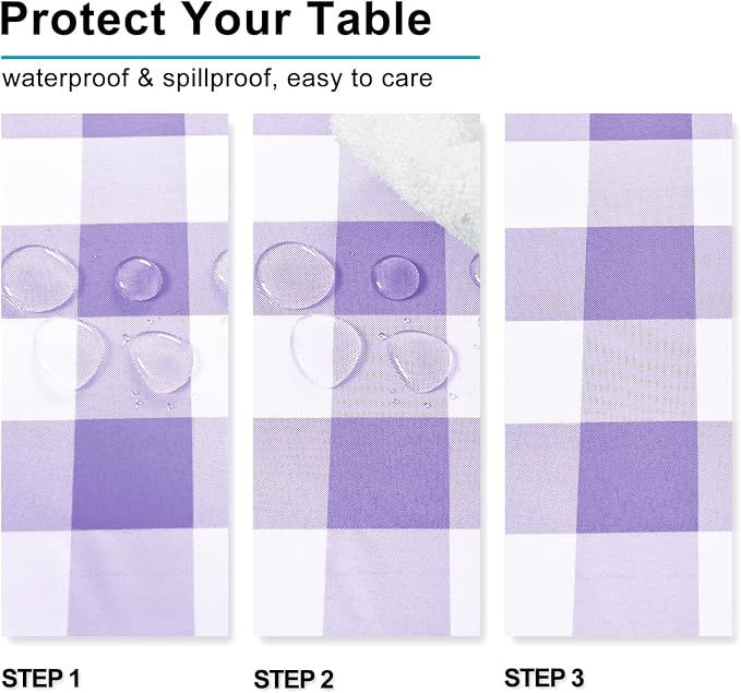 Checkered Tablecloth Rectangle 60 x 102 Inch - Image 2