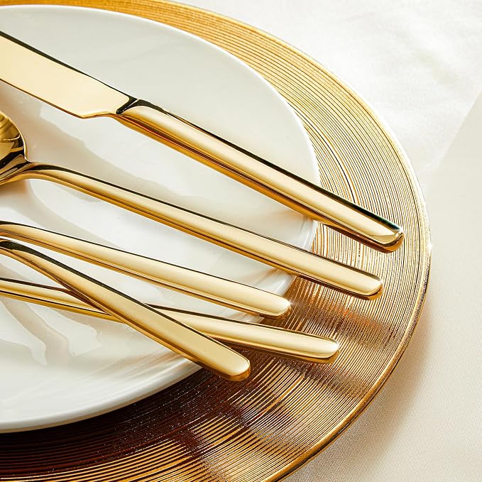 Gold Silverware Set, 60 Piece Flatware Cutlery Set - Image 3