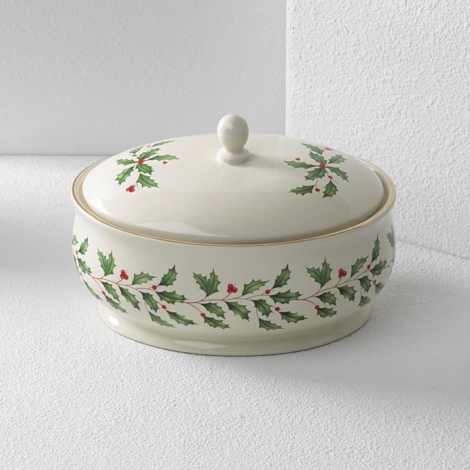 Lenox Holiday Ivory Porcelain Christmas Candy Jar - Image 5