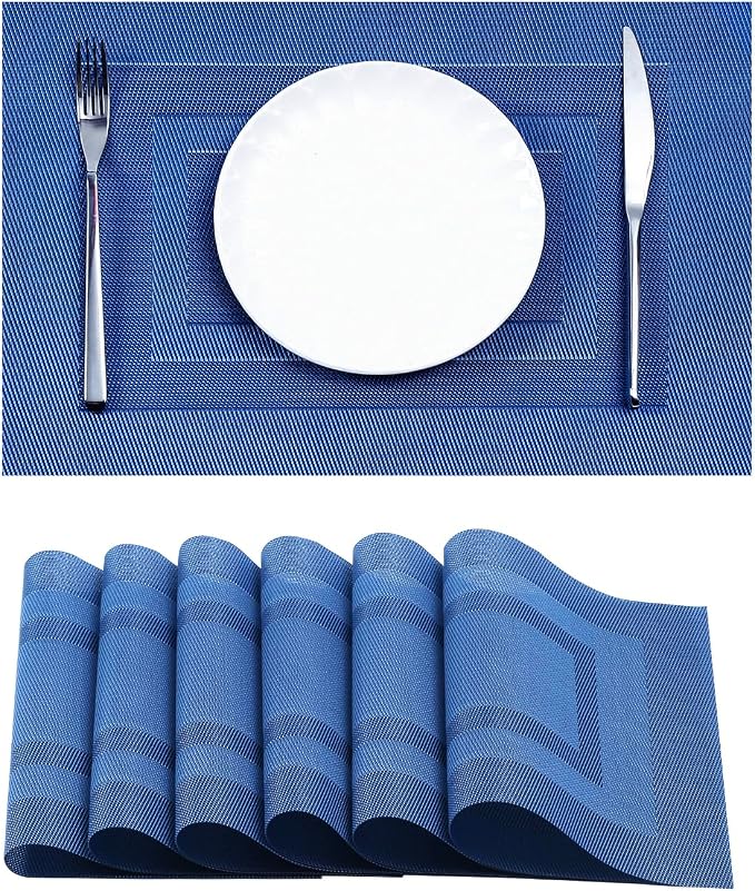 Leetaltree Blue Frame Placemats Set of 6 by Leetaltree-ArtatEveryTable