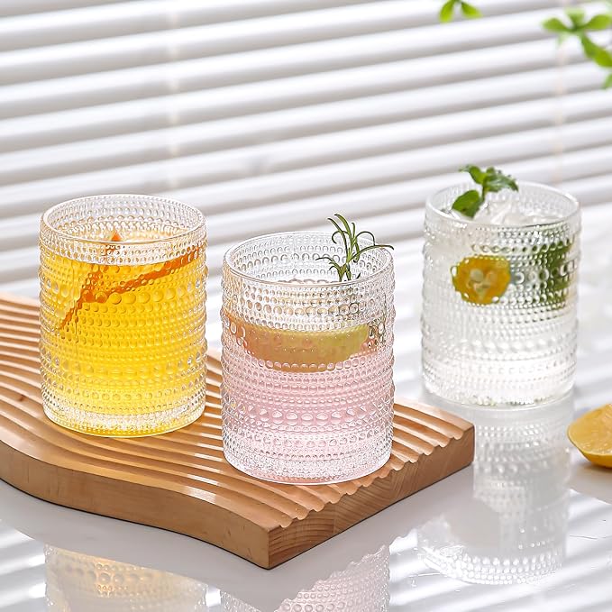ZMOWIPDL 12oz & 15oz Hobnail Drinking Glasses, - Image 3