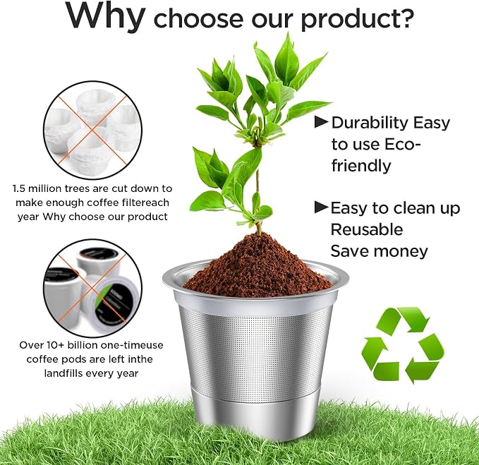 Reusable k Cup Coffee Filters, Universal stainless steel Refillable k Cups - Image 4