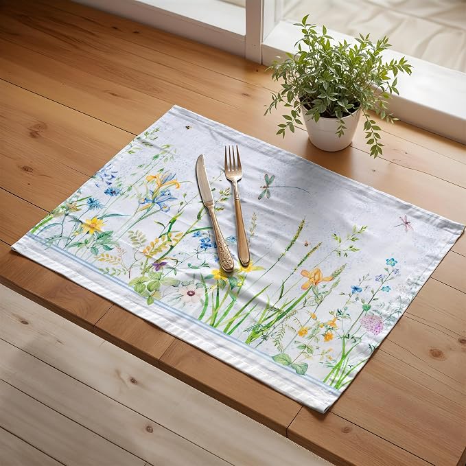 Maison d' Hermine Placemats Set of 4 Reusable 100% Cotton | Cloth Place Mats - Image 5