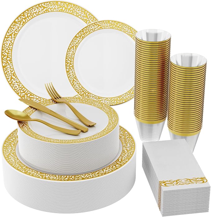 30 Guests Plastic Plates Set by JOLLYCHEF