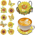 10 pcs Diamond Painting Coasters | Diamond Art Coasters | Sunflower Diamond Art by LGANHAPY