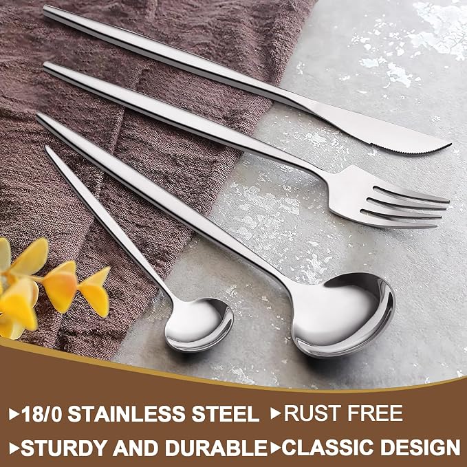 Silverware Set 20 Piece, Wildone Stainless Steel Flatware Set Service - Image 4