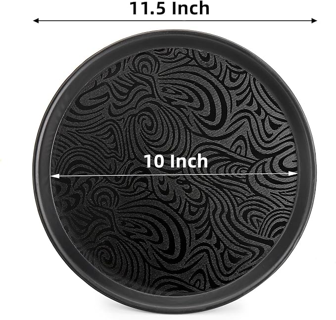 Hacaroa 4 Pack Round Restaurant Serving Trays, 11.5 Inch Plastic Food Service - Image 2