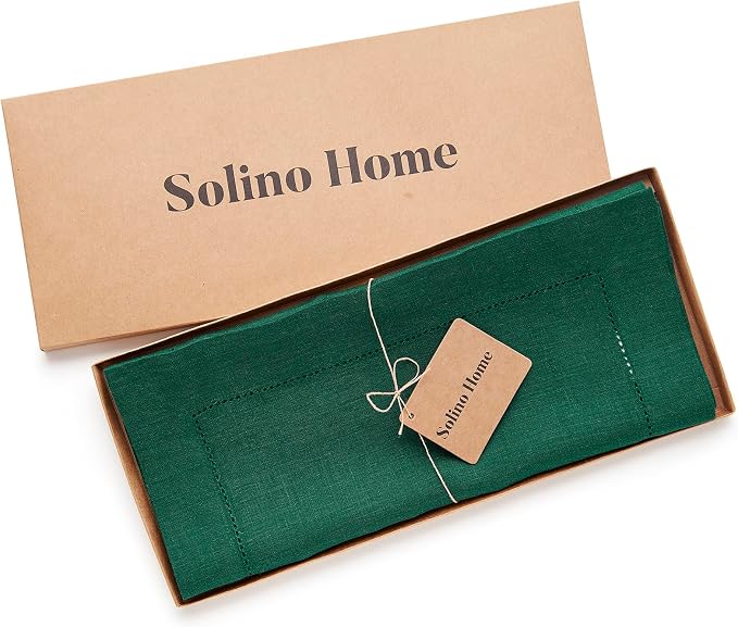 Solino Home 100% Pure Linen Table Runner Rainforest Hemstitch, 14 x 132 in | - Image 5