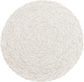 SHACOS Round Braided Placemats 15 inch Set of 6 Boho Thick Washable Kitchen by SHACOS