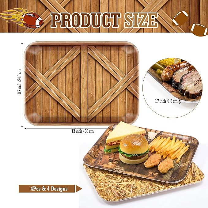 4 Pieces Western Serving Trays - Image 2
