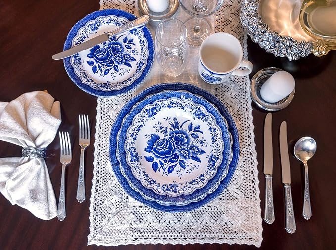 Tudor Royal 24-Piece Porcelain Round Dinnerware Set, Service - Image 3