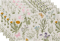QIYI Boho Table Placemats Set of 4, Wildflowers | Fabric Place Mats by QIYI