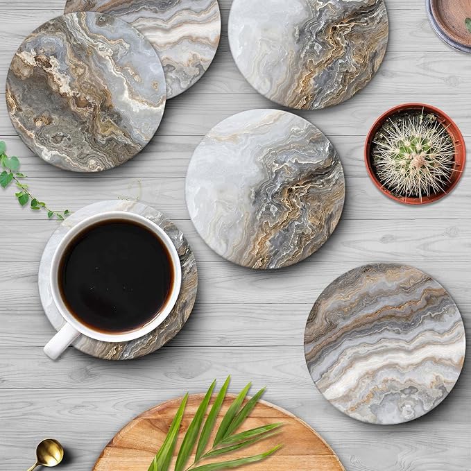 Coasters for Drinks, Ceramic Stone - Image 4
