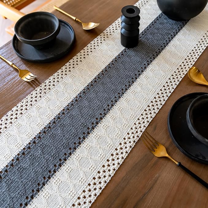 EMMTEEY Boho Table Runner with Tassels 94 Inches Long, Scratch & Heat Resistant - Image 7