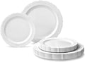 " OCCASIONS " 120 Plates Pack, Vintage Wedding Party Disposable Plastic Plates by OCCASIONSFINESTPLASTICTABLEWARE