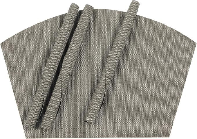 SHACOS Wedge Shaped Placemats Set of 4 Woven Vinyl Dining Table Place Mats - Image 8