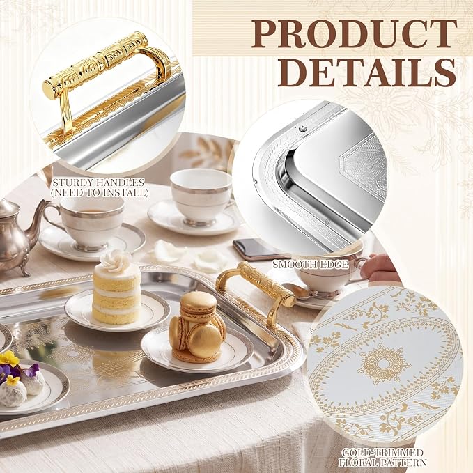 4 Pack Stainless Steel Serving Tray - Image 6