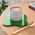 Acrylic Coaster Decorative Plates, Dark Green Bar Drink Coaster by Leadiy