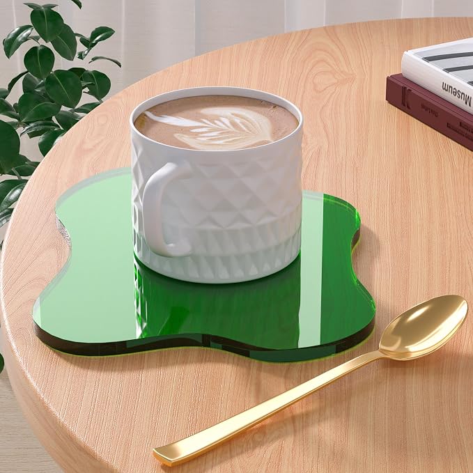 Acrylic Coaster Decorative Plates, Dark Green Bar Drink Coaster by Leadiy