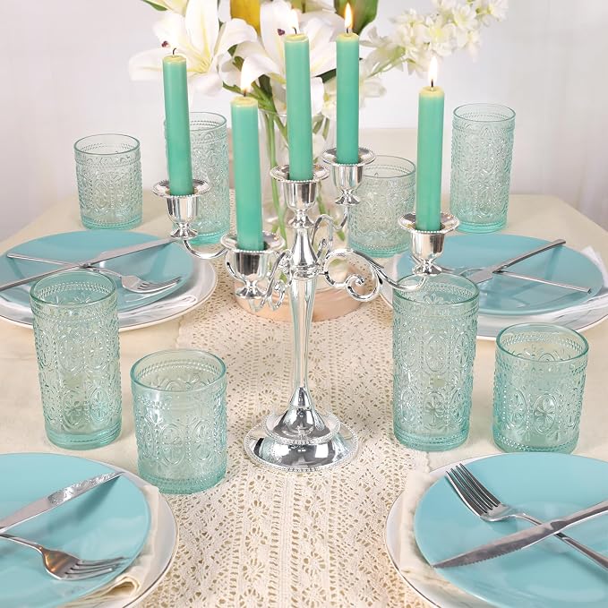 Darlion Vintage Glassware, 10oz Green Glass Cups | Food Grade Glass, Lead-Free - Image 7